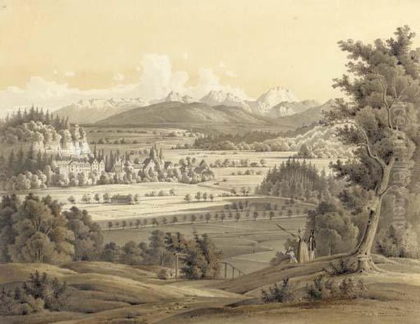 View Of The Countryside With Figures Looking Into Thedistance - view 1