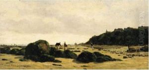 Maree Basse A Villerville, Aout 1878 by Louis Valere Lefebvre