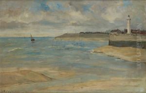 Vue Du Phare Sur La Cote by Maurice Jean Lefebvre
