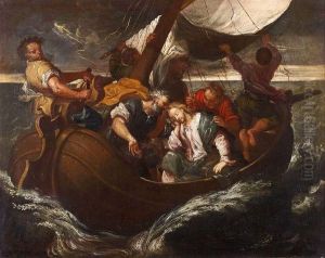 Le Christ Et Ses Apotres Sur Le Lac De Tiberiade by Valentin Lefebvre
