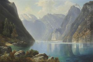 Blick Auf Den Konigssee Mit St. Bartholoma by Karl Lefeubure