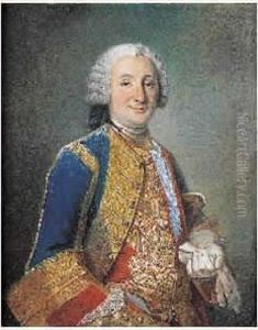 Portrait D'homme A La Veste Brodee Tenant Ses Gants