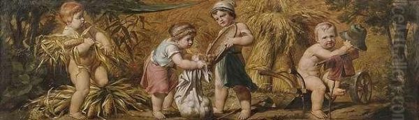 Allegory Of Fall.
Four Children At Harvest. - view 1