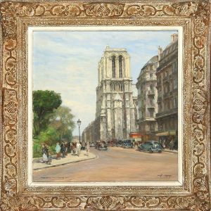 Notre Dame Et Rue Lagrange. Paris by Jean Lefort