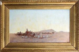 Le Campementbedouin by Leon Adolphe Legendre