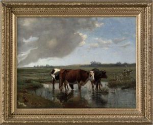 Landscapewith Cows by Louis Victor Legentile