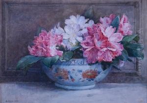 A Still Life Of Azaleas In A Bowl by Arthur Legge