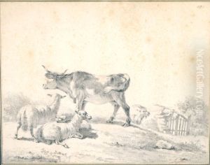 Vache Et Brebis by Jean-Francois Legillon