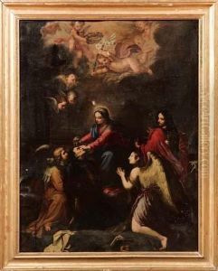 Madonna Con Angeli E Santi by Stefano Maria Legnani