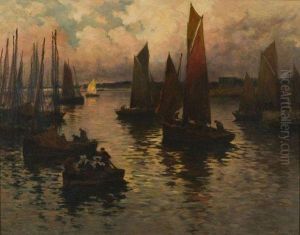 Depart Pour La Peche by Fernand Marie Eugene Legout-Gerard