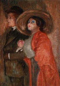 Monsieur Et Madame En Promenade by Louis Legrand