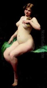 Sitzender Weiblicher Akt. by Paul Emmanuel Legrand