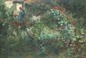 Rosentradgard Med Figurer by Theodore Legrand