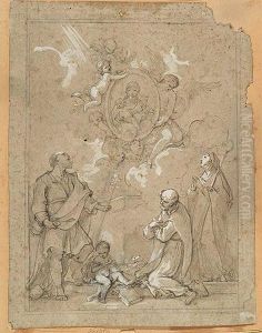 Virgen Con El Nino Apareciendose A San Jose, Santa Clara by Pierre Ii Legros