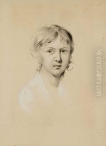 Tete De Fillette by Etienne-Charles Leguay