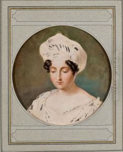 Femme En Buste Portant Une Coiffe