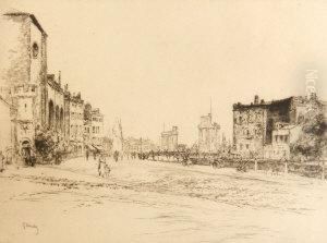 La Passerelle Du Quai Maubec, La Rochelle by Gustave Leheutre