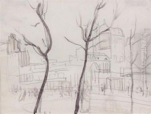 Vue Animee D'une Place by Leon Lehmann