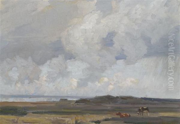 Landscape With Cows And Lake - view 1