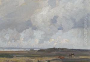 Landscape With Cows And Lake by Wilhelm Ludwig Lehmann