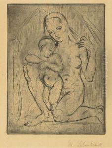 Mutter Mit Kind (kniend Ganz) by Wilhelm Lehmbruck