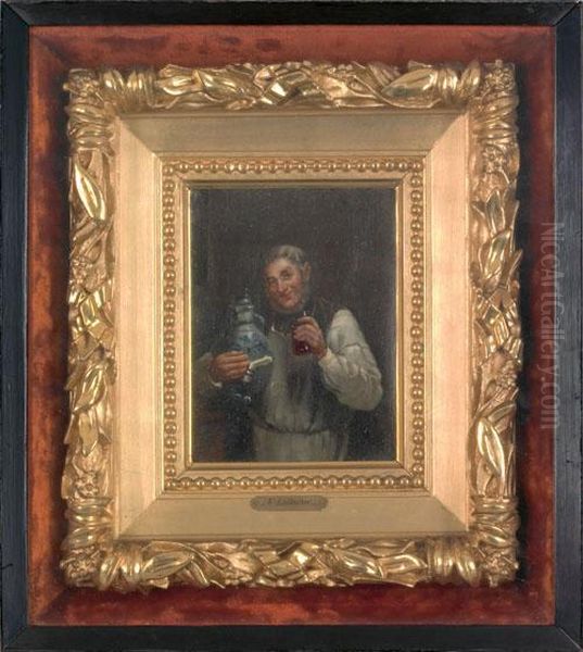 Scene Of A Gentleman With Stoneware Pitcher - view 1