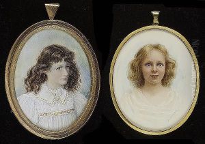 A Young Girl, Wearing White Dress, Her Hair Worn Loose by Emily Leicester