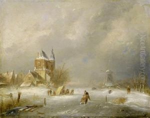 Winter Landscape by Charles Henri Leickert