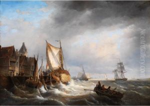 Hafeneinfahrt Bei Sturmischer See