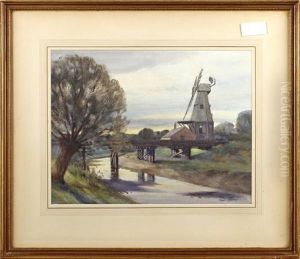 Bridge By A Windmill Bridge By A Windmill
