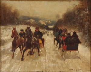 Winter Sleigh Scene by Scott Leighton