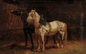 Two Horses In A Stall by Scott Leighton