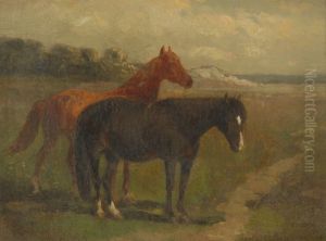 Two Horses By The Seashore by Scott Leighton