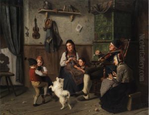 Hausliche Szene by Heinrich Leinweber