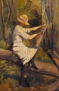 Australia Woman Sketching by Frederick William Leist