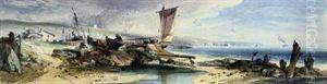 Fishing Boats On The South Coast by Richard Principal Leitch