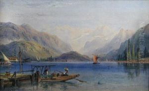 View Of Lake Geneva With Sailing Boats