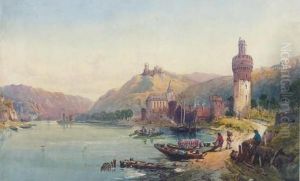 On The Rhine by Richard Principal Leitch