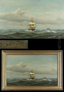 Dreimaster Auf See by Heinrich Leitner