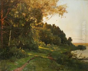 Paysage De Russie by Adolphe Frederic Lejeune