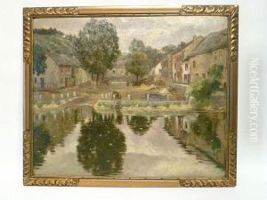 La Place Du Village A Comblain-la-tour by Lucien Lejeune
