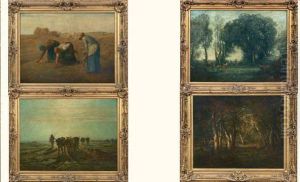 Les Glaneuses, Bacchanale Dans Un Sous-bois, Le Troupeau, Sous-bois by Alexandre Felix Leleu