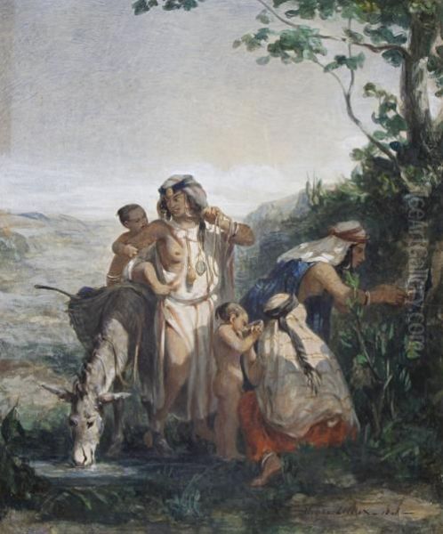A Family At A Well - view 1