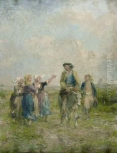 Le Menier, Son Fils Et L'ane by Adolphe Leleux