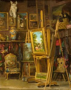 Im Atelier Des Kunstlers by Louise Emilie Leleux-Giraud