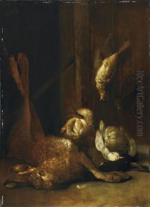 Jagdstillleben Mit Haseund Vogeln by Cornelis van Lelienbergh