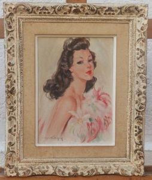Femme Brune Aux Fleurs - view 1