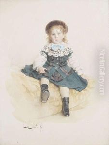 Jong Meisje In De Zetel by Alexandre Louis Leloir