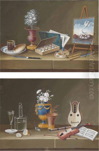 Materiel D'artiste Sur Un Entablement - view 1