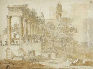 Paysage De Ruines Animes by Pierre Lelu